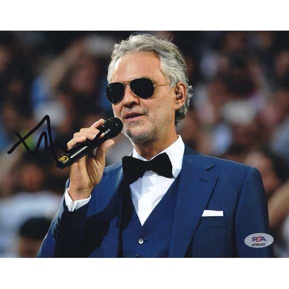 Andrea Bocelli Legendary Opera Singer Signed Autograph 8x10 Photo PSA/DNA COA A
