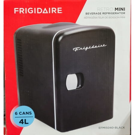 Frigidaire 6-Can Mini Retro Beverage Fridge EFMIS040-B-BLK - Manufacturer Refurbished