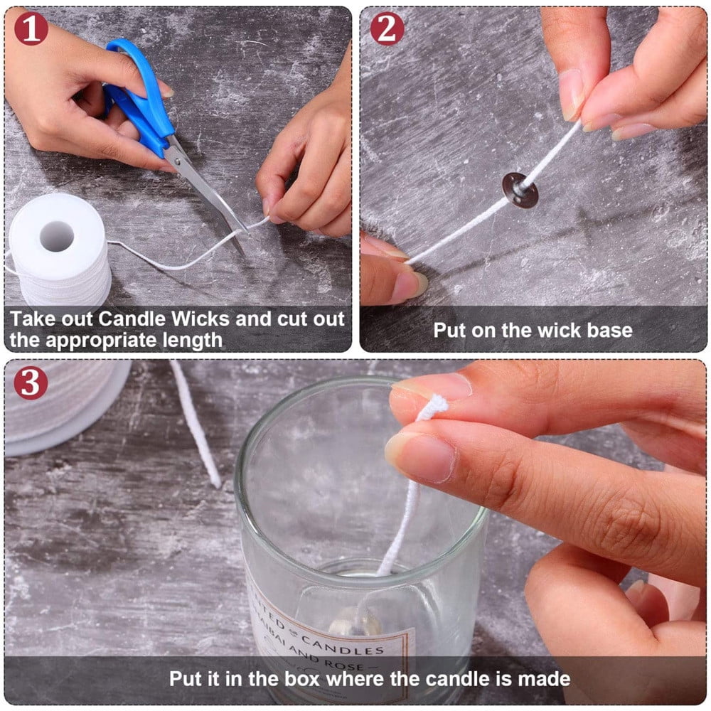 3 Set of Candle Wick Set DIY Candle Wick Long Pre Waxed Wick For Household Candles