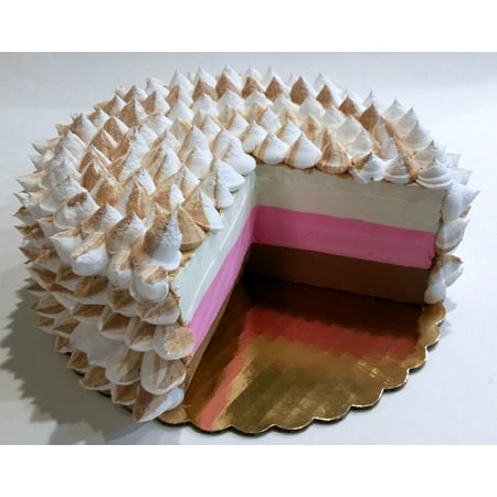 - Fake Cake Large Baked Alaska Ice Cream Cake Vanilla Chocolate Strawberry Fake Prop Dezicakes