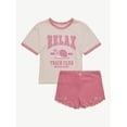 thumbnail image 5 of Justice Girls Short Sleeve Sleep Top and Shorts, 2-Piece, Sizes 5-18 & Plus, 5 of 5