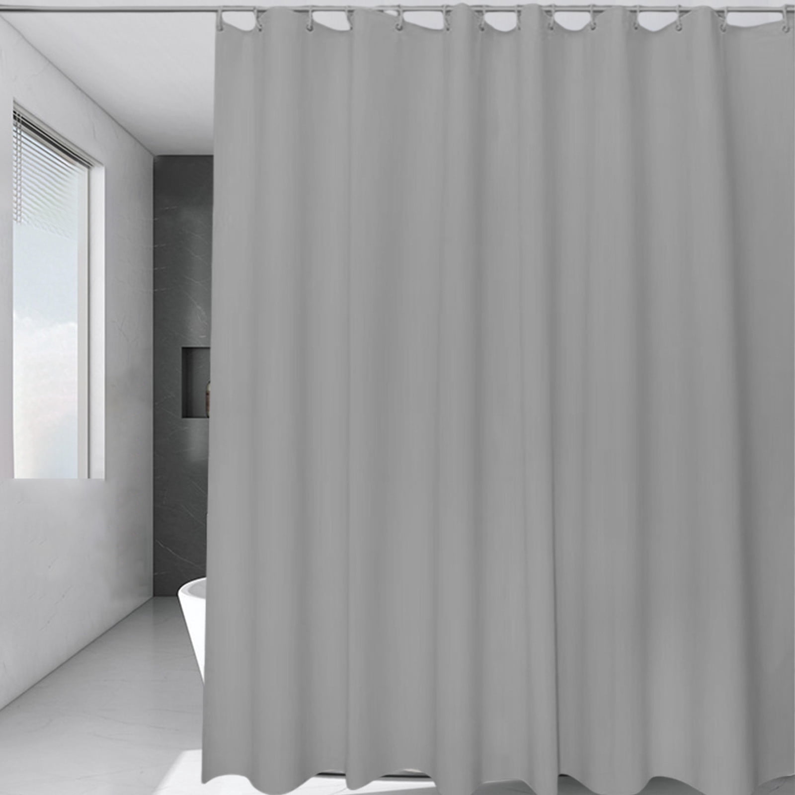 Nouveau Rideau de Douche Uni 2026 en Tissu Imperméable avec Crochets, Design Moderne Simple pour Baignoire, Toilette, Placard