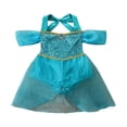 thumbnail image 1 of Bébé Filles Rompers Robe à Paillettes Licol Cou hors-Épaule Combinaison Robe avec des Boutons-Pression, 1 of 9