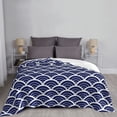 thumbnail image 2 of Blue Scales Pattern Throw Blanket, Super Soft Anti-Pilling Flannel Bed Blankets, 80"x60", 2 of 8