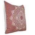 thumbnail image 3 of 20" X 20" Dusty Rose And White 100% Cotton Geometric Zippered Pillow, 3 of 5