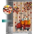 thumbnail image 3 of Fall Shower Curtain Harvest Pumpkin Red Truck Shower Curtains for Bathroom Decor Fall Thanksgiving Harvest Maple Leaf Bath Curtains Sets with Hooks Polyester Fabric Waterproof Stall 36" x 72", 3 of 6