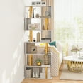 thumbnail image 4 of Gymax 6-Tier Geometric Bookcase 74.5-Inch S-Shaped Bookshelf w/ Metal Frame Gold, 4 of 10