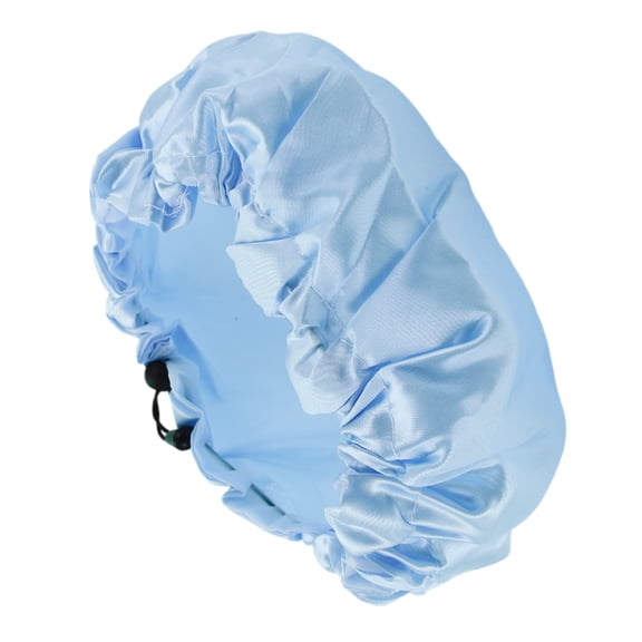 Unique Bargains Women's Adjustable Bath Cap for Bathroom 1 Pc Blue