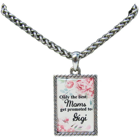 Only the Best Moms Get Promoted to Gigi Silver Chain Necklace Jewelry Gift (Best Gift For Mother In Law On Her Birthday)