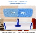 thumbnail image 2 of 18" Professional Microfiber Mop Floor Cleaning System, Flat Mop with Stainless Steel Handle, 4 Reusable Washable Mop Pads, Wet and Dust Mopping for Hardwood, Vinyl, Laminate, Tile Cleaning, 2 of 4