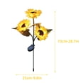 thumbnail image 3 of Luces solares girasol Decoración exterior para jardín - Lámparas metálicas Art Deco de 73 cm con 24 luces LED cálidas, 1 pack de iluminación decorativa resistente al tiempo para patio, pasarela y, 3 of 9