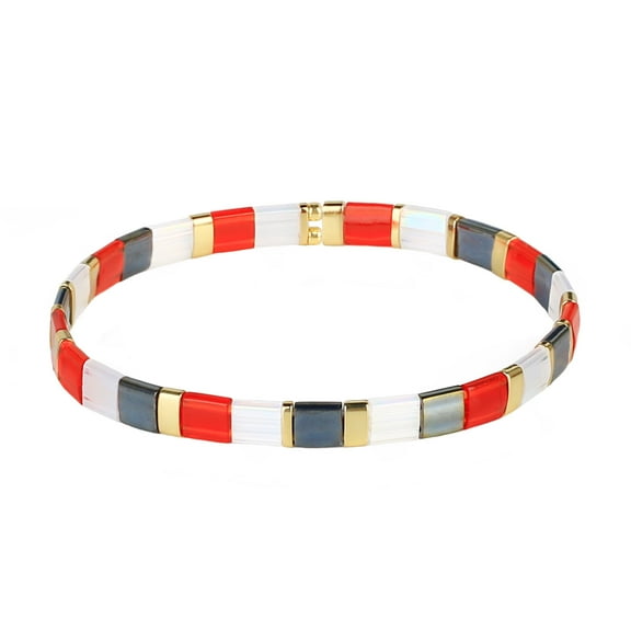 KELITCH Womens TILA Beads Beaded Bracelet Handmade Stack Friendship Stretch Bracelets Candy Colors Miyuki Link Bracelets