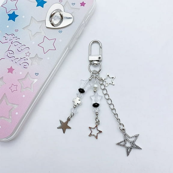 GOOHOCHY 3pcs Star Phone Chain Keychain Cute Kawaii Phone Charm Mobile Decorations Universal Accessories For Girls Pendant For Bags And Keys