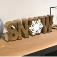 thumbnail image 6 of Decozen Home Decor Handmade Wooden Sculpture in SNOW Sign Letters Acacia Wood, Christmas Snowflakes, 6 of 9