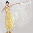 thumbnail image 3 of Ala de danza del vientre de 360 ​​grados con palo telescópico Disfraces para adultos Mujer Profesional Espectáculos de Halloween Festivales Kits de decoración para fiestas Colorido Blanco Bewildely  HA083921-02, 3 of 6