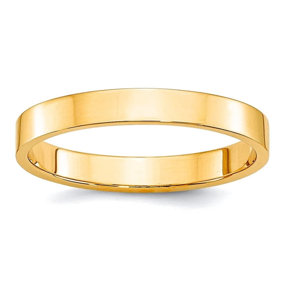 10k Yellow Gold Solid Polished Lightweight 3mm Ltw Flat Band Size 4 Ring Ring for Women and Men