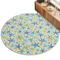 thumbnail image 2 of Round Rugs 4Ft, Coastal Starfish Round Area Rug Washable Indoor Throw Carpet, Summer Nautical Ocean Marine Life Soft Non Slip Circle Rug for Kitchen Nursery Room Home Decor Aesthetic, 2 of 8