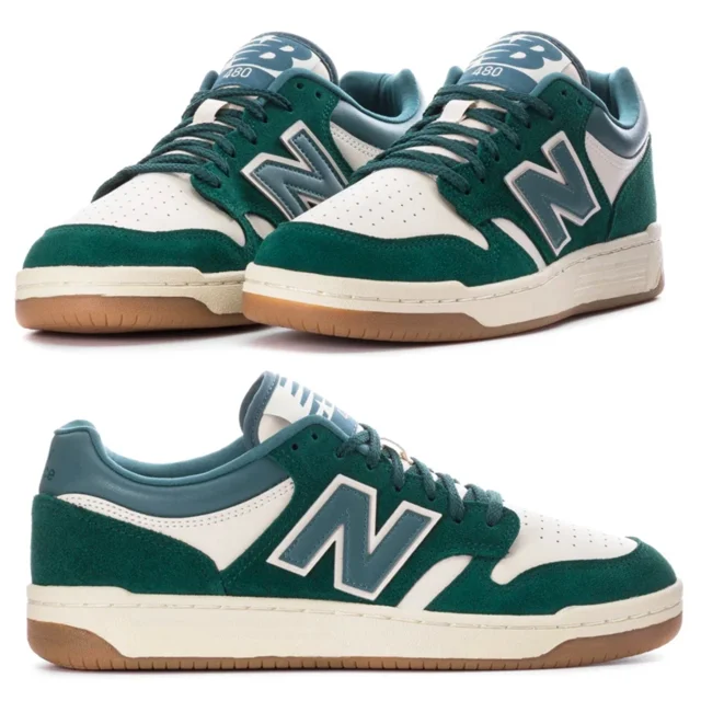 New NEW BALANCE BB480 Athletic Sneaker Running shoes Mens white green all sizes