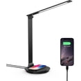 thumbnail image 1 of Lámpara de escritorio LED con cargador inalámbrico Puerto de carga USB Control táctil Lámpara de escritorio regulable Temporizador de 1 h 5 modos de color 6 niveles de brillo Lámpara de mesa consider JAMW Sencillez, 1 of 5