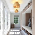thumbnail image 4 of Bamboo Ceiling Light, Semi-Flushmount Wicker Ceiling Light, Handmade Boho Rattan Ceiling Light Fixture, 4 of 5