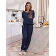 thumbnail image 2 of Ekouaer Pajama Sets for Women Short Sleeve Pjs Sets 2 Piece Loungewear Sleepwear with Long Joggers Pants, 2 of 6