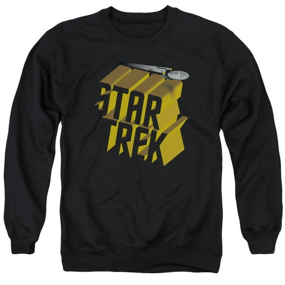 Star Trek 3D Logo Adult Crewneck Sweatshirt Black