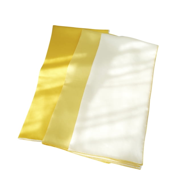 Daffodil Pure Silk Scarf | Ivory, Lemon Yellow, Gold | Small Head Scarf Or Large Square Shawl | Solid Colour Collection