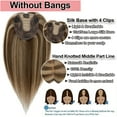 thumbnail image 4 of HAIRRO Human Hair Toppers For Women 100% Remy Topper With/Without Bangs 13*15CM Silk Base Clip In Topper 14inch - Blonde, 4 of 9