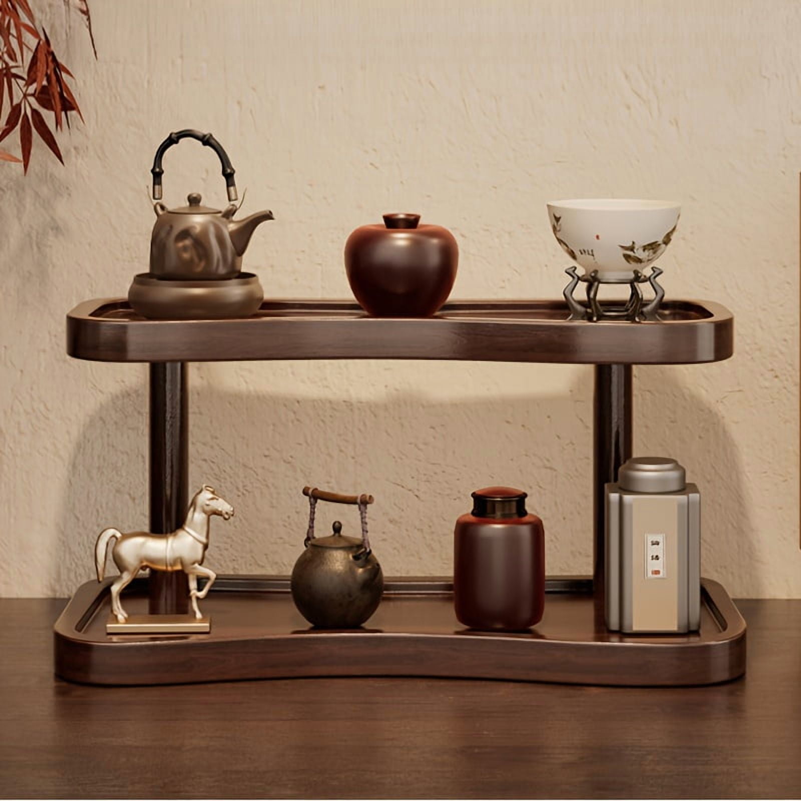 1pc Wooden Storage Shelf for Bathroom, Entryway, Office & Living Room – Perfect Organizer for Perfumes, Cosmetics, and Cups, Utility Racks
