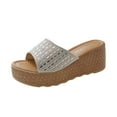 thumbnail image 1 of Amzcrzy Zapatos de mujer,Zapatos de mujer,Zapatillas de mujer, Sandalias y pantuflas de moda para mujer con tacones inclinados y pedrería Sandalias Mujer Zapatillas De Casa, 1 of 5