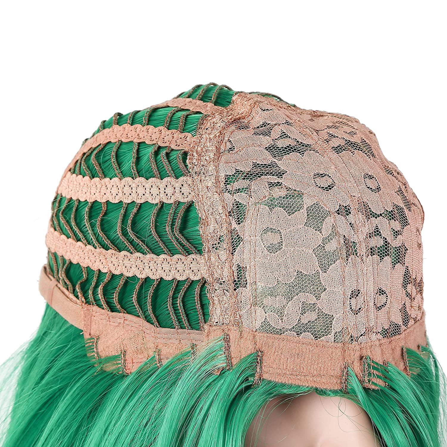 Onedor 31 Inches Green Straight Long Synthetic Hair Women Full Head Cosplay Wig with Wig Cap
