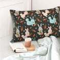 thumbnail image 4 of Pofeuu Rabbit Is Eating Carrots Print Polyester Microfiber Plush Pillowcases, Super Soft and Cozy Pillow Case Covers with Envelop Closure（Pillow core not included）-16"x24", 4 of 6