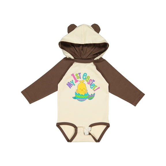 Inktastic My First Easter- cute chick just hatched Boys or Girls Long Sleeve Baby Bodysuit