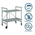 thumbnail image 4 of COSCO Outdoor Living(tm) Outdoor and Indoor Folding Serving Cart with Wheels and 2 Shelves, Gray, 4 of 11