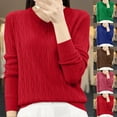 thumbnail image 4 of qucoqpe Base Knitted Sweaters for Women Casual V-Neck Long Sleeve Loose Fit Pullover Tops Blouse, 4 of 4