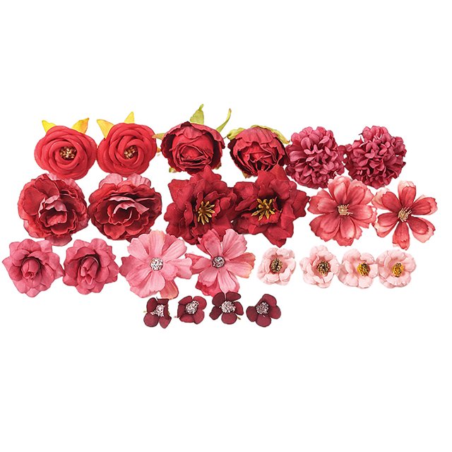 LCXmlly Faux Silk Flower Graduation Cap Embellishments Artificial Flowers Graduation Decorations Kit DIY Assorted Flower Glitter Stickers Number Letter Stickers (1 Set)
