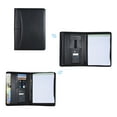 thumbnail image 3 of Multifunctional Professional Business Portfolio Padfolio Folder Document Case Organizer A4 PU Leather Zippered Closure with Calculator Card Holder Memo Note Writing Pad, 3 of 7