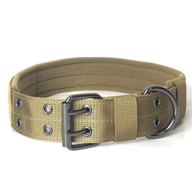 Collar de perro táctico Collar de perro de nylon reflectante con hebilla de metal y manija de control medio Adepaton Correas y Collares para Perros