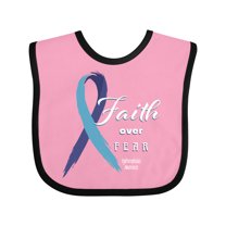 Inktastic Faith over Fear Hydrocephalus Awareness with Blue Ribbon Boys or Girls Baby Bib