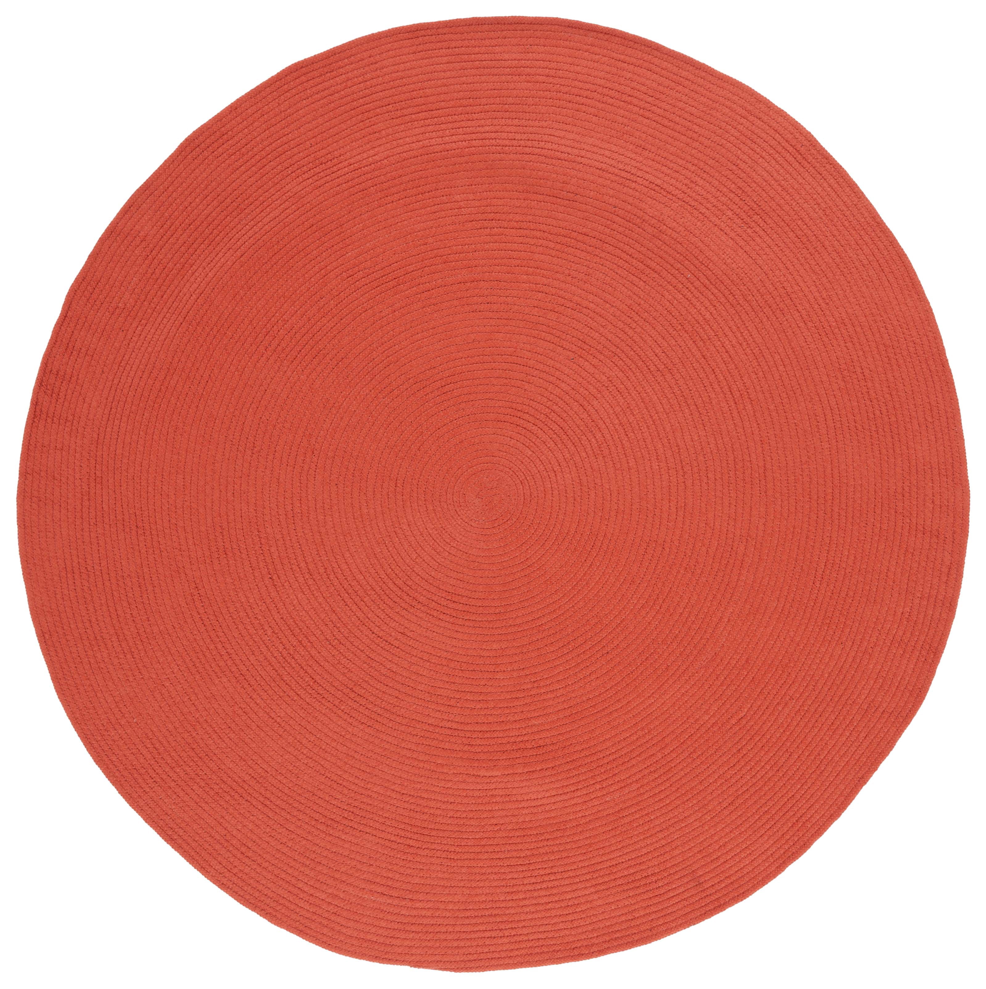 SAFAVIEH Braided Kader Solid Reversible Area Rug, Rust, 6' x 6' Round