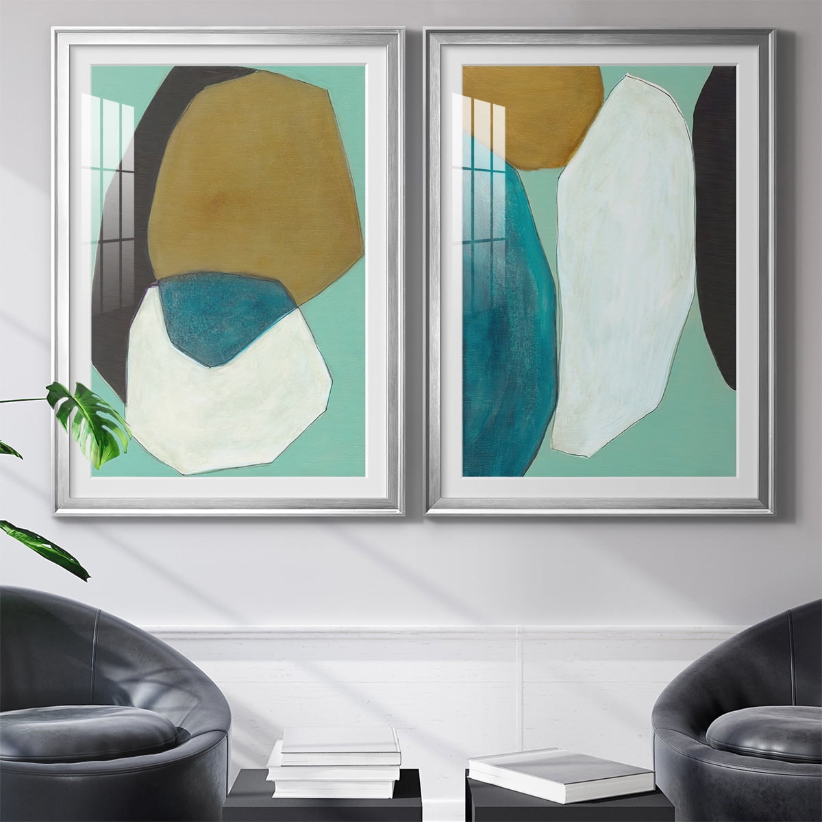 Wexford Home Boulder I Premium Framed Print, 30.5" x 42.5" - Ready to Hang, Silver (Set of 2)