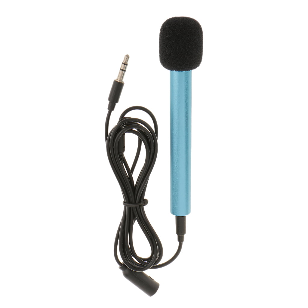 Blue Mini Singing Karaoke Home KTV Microphone Mic for IOS Android Cell Phone 