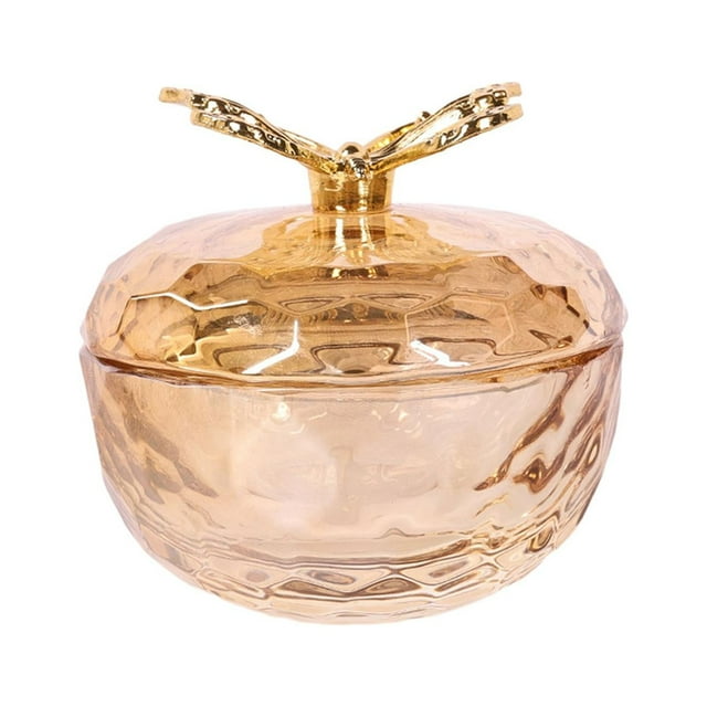 Vaso de vidrio para uñas con tapa, herramientas para decoración de uñas, recipiente para líquido para uñas, vaso para lavar bolígrafos, mini cuenco pa Oro