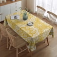 thumbnail image 2 of Yellow Ethnic Floral Pattern Rectangle Tablecloth 60"x84",Waterproof Polyester Rectangle Table Cloth, Wipeable Spillproof Polyester Tablecloth for Dining, Camping, Indoor and Outdoor, 2 of 5