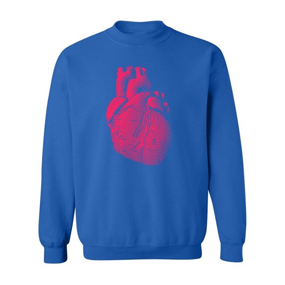 Colorful Red Anatomical Heart Sweatshirt Men -Image by Shutterstock, Male 3X-Large