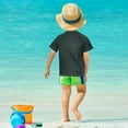 thumbnail image 4 of FORMRS Boys Rash Guard Short Sleeves Swim Shirt Quick Dry UPF 50+ Sun Protection, Sizes 3-12T, White Floral Garden, 4 of 6