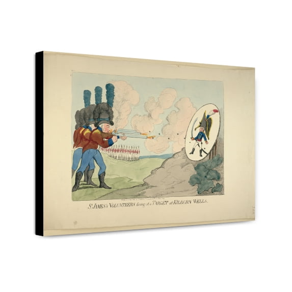 Canvas Print: St. James's Volunteers Firing At A Target At Kilburn Wells, 1803