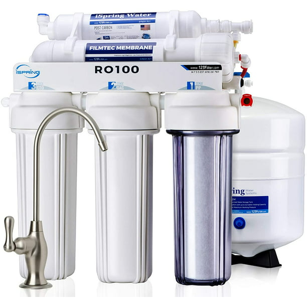 RO100 Under Sink 5Stage Reverse Osmosis Drinking Water Filtration System High Capacity 100 GPD