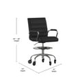 thumbnail image 4 of Mid-Back Black Drafting Chair with Adjustable Foot Ring, Chrome Base,, 4 of 4