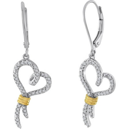 Knots of Love 14kt Yellow Gold over Sterling Silver 1/4 Carat T.W. Diamond Earrings